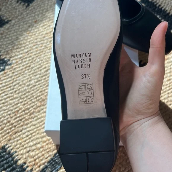 Maryam Nassir Zadeh Black Leather Flats - Picture 6 of 6